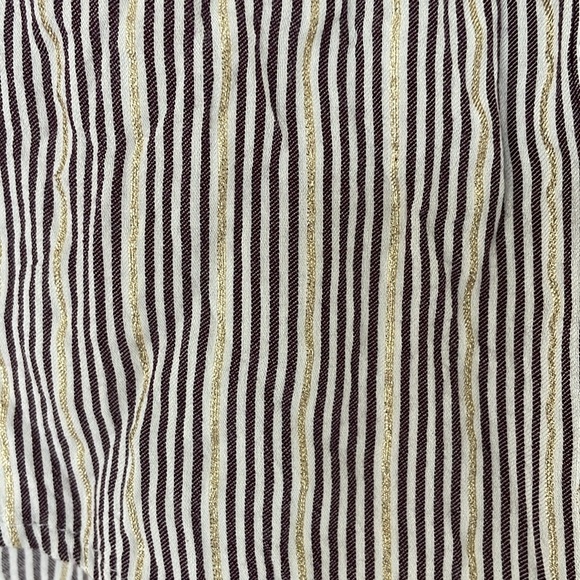 EXPRESS Portofino shirt size L purple white gold striped longsleeve blouse - Picture 4 of 6